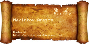 Marinkov Anetta névjegykártya